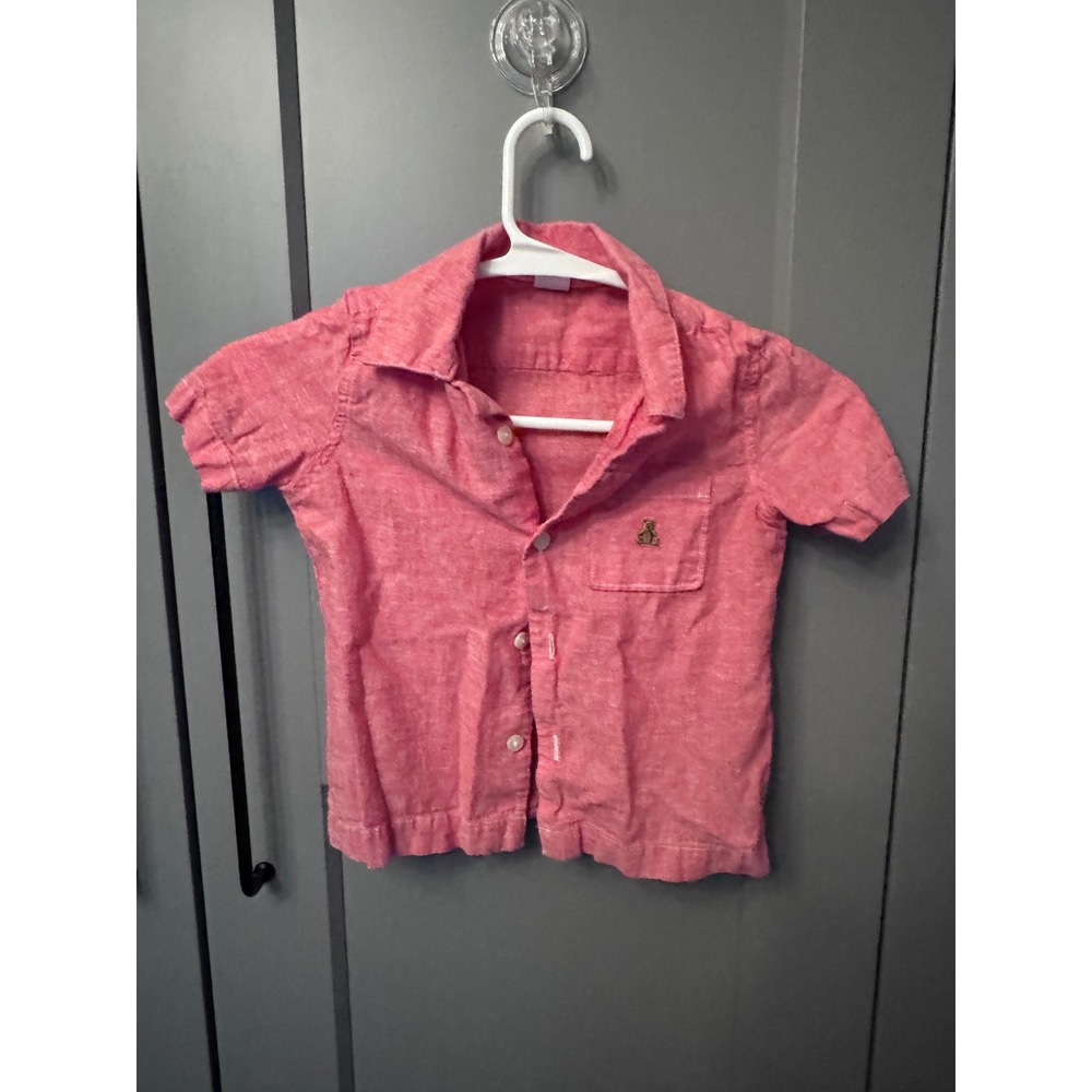 Baby Gap Linen Red Button Down Shirt 3T - Excellent Condition